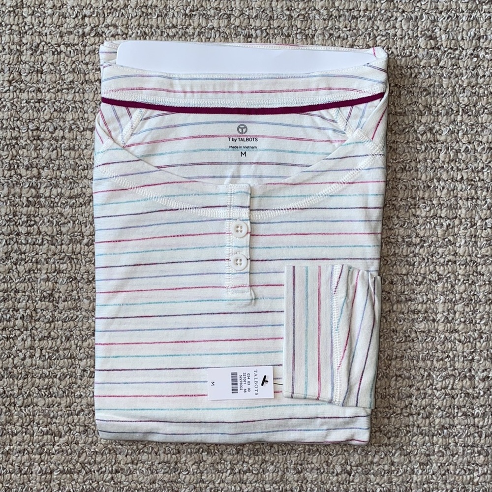 Talbots Multi-Stripe Henley - Picture 2 of 6